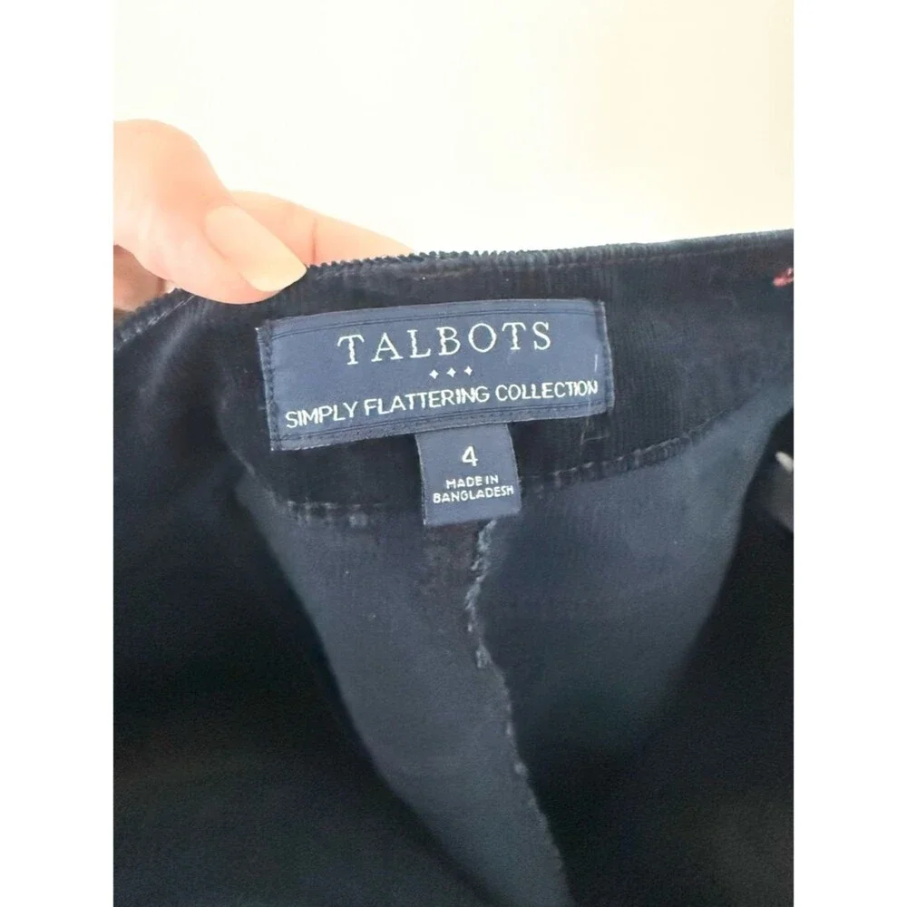Talbots Simply Flattering Collection Navy Corduroy Pants Size 4 - Picture 4 of 6